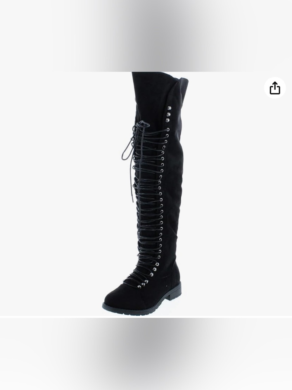 Lace-Up Over-the-Knee Women's Boots in Black